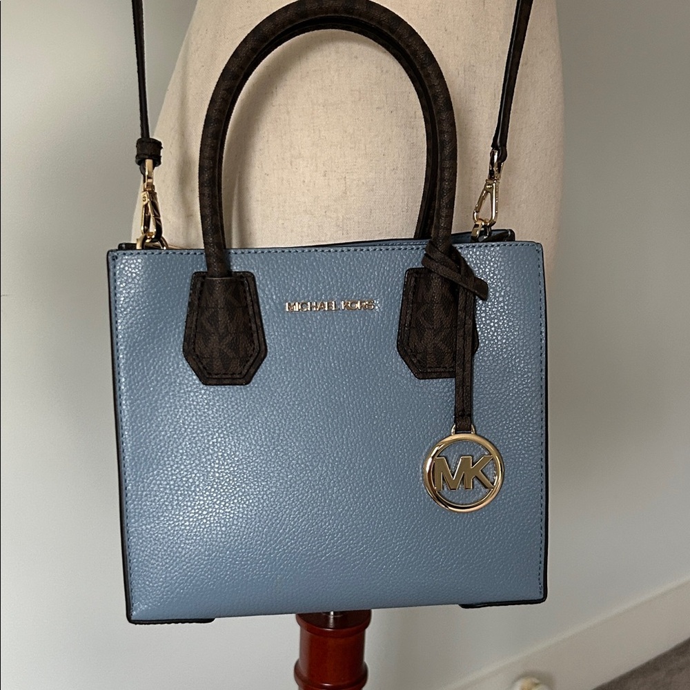 Michael Kors Blue and Black Satchel
